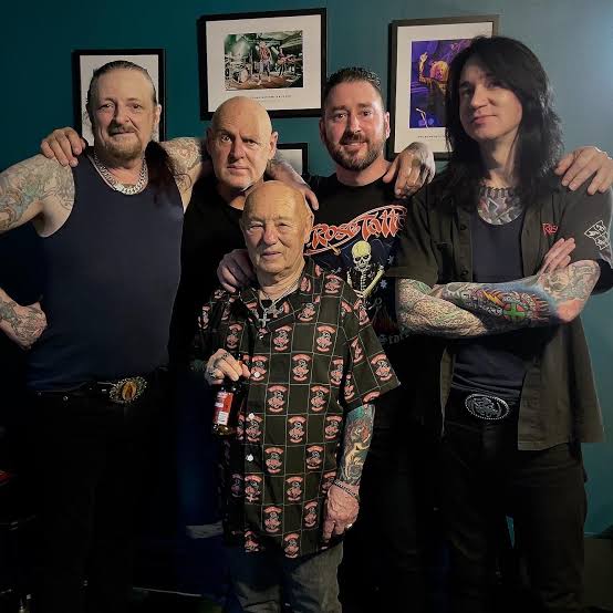Meeting Rose Tattoo band after show
