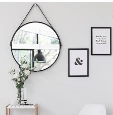 Black Round Mirror With Leather Strap 19 Kmart Australia Kmart Decor Round Mirrors Kmart Home