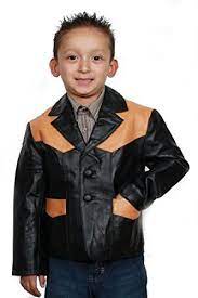 Dona Michi Kids Genuine Leather Casual Sports Coat Buttons Closure Blazer Jacket Sports Blazer Western Fashion Kids Outfits