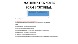 These summaries work as revision notes as well as important for examination purpose. Math Form 4 Tutorial Notes Sharebility Uganda