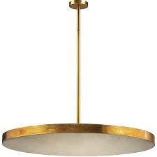 Three (3) 45 in that can be adjusted maximum height 60 in. Minimalist Gold Disc Chandelier Disk Chandelier Elk Lighting Lighting