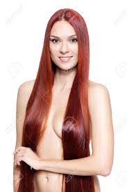 Portrait Of Beautiful Young Nude Woman With Long Red Hair Isolated On White  Background Stock Photo, Picture And Royalty Free Image. Image 37933723.
