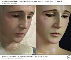 Rafael Martín concluye con los trabajos de restauración e identificación de  la autoría de Ntra. Sra. de los Dolores de Laujar de Andarax (Almería)