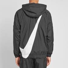 Black And White Nike Jacket Mens Nike Taped Swoosh Popover Jacket In 2020 With Images Jackets