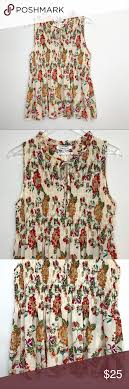 Rose And Olive Sleeveless Floral Blouse F20 Floral Blouse Clothes Design Fashion