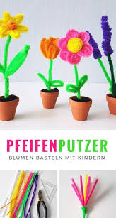 Pfeifenputzer Blumen Basteln Einfache Anleitung Fur Kinder Blumen Basteln Mit Kindern Blumen Basteln Blumen Basteln Aus Papier