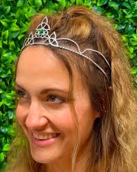 Corona con nudo celta de la trinidad: tocado ajustable de plata o oro