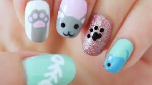 Kedi Desenli Tirnak Susleme Nail Art Cat Nails Cute Nails