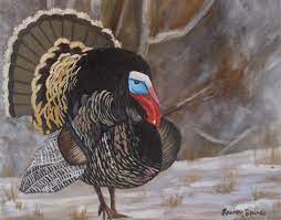 Canvas oil painting acrylic art paint. Turkey In The Snow 8 10 Oil On Canvas Lauren Spires Fine Art