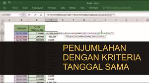 Cara Menjumlahkan Berdasarkan Kriteria Tanggal Youtube