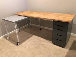 Table & desk systems café tables bar tables dining tables desks & computer desks nightstands with our desks & tables in a wide range of sizes and styles, you'll find one that fits whatever you want. Ikea Hack Custom Transforming Home Office Desks Home Office Desks Office Desk Ikea Desk
