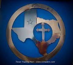 Texas Map With Cross Metal Art Decor Metal Art Decor Texas Metal Art Texas Decor