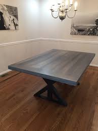 Beetle Kill Pine Grey Stain Table With Black Powder Coated Steel Legs Stained Table Grey Dining Tables Table