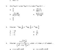 Secara umum logaritma ditulis dengan ac = b ⟺ alog b = c (a > 0, a ≠ 1, b > 0). 23 Contoh Soal Logaritma Yang Sederhana Kumpulan Contoh Soal Cute766