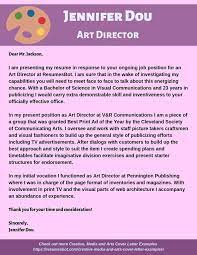 Sep 29, 2021 · deborah's graphic designer cover letter sample will grab as much attention as her creations. Art Director Cover Letter Samples Templates Pdf Word 2021 Art Director Cover Letters Rb Cover Letter Layout Cover Letter For Resume Cover Letter Example