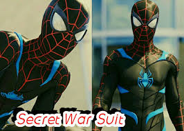 Black And Green Spiderman Suit Secret War Suit Spiderman Suits Spiderman Black Costume