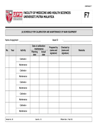 The first class comprised of 57 students. Fillable Online Medic Upm Edu A Schedule For Calibration And Maintenance Of Main Equipment Medic Upm Edu Fax Email Print Pdffiller