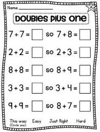 A Lot Of Great Differentiated Doubles And Doubles Plus One Near Doubles Worksheets And Activities First Grade Math Homeschool Math 1st Grade Math