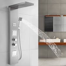 Read shower panel reviews, check out prices, best ratings, number of body jets, led lights, special features and 23 lbs. Shower Panel Set Stainless Steel Bathroom Shower Panel Bathroom Rain Faucet With Lcd Display Shower Tap Bathroom Shower Set Shower Faucets Aliexpress