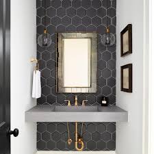 black hexagon wall tiles