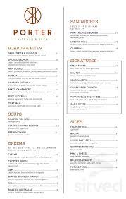 Check spelling or type a new query. Porter Kitchen Deck Menu In Chicago Illinois Usa