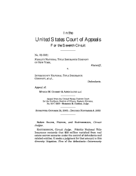 National attorneys' title insurance company. Fillable Online 023581 Fidelity National Title Insurance Company Of New York Plaintiff V Fax Email Print Pdffiller