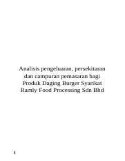 Berikut ini contoh latar belakang karya ilmiah, proposal kegiatan & laporan magang. Kkpp Ramly Docx Analisis Pengeluaran Persekitaran Dan Campuran Pemasaran Bagi Produk Daging Burger Syarikat Ramly Food Processing Sdn Bhd Tajuk Course Hero