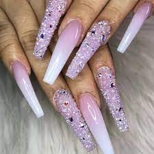 Lilac To White Ombre Nails Cute Acrylic Nails Ombre Nails Cute Acrylic Nail Designs