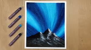 Get started drawing with oil or soft pastels today! Northern Lights Easy Oil Pastel Drawing For Beginners Step By Step Youtube