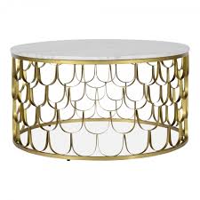 Brass White Marble Tosca Coffee Table Modern Tables