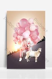 romantic balloon character poster design background image backgrounds psd free download pikbest poster design banner background images background images