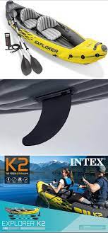 Intex Explorer K2 Kayak 2 Person Inflatable Kayak Set With Aluminum Oars And High Output Air Pump Inflatable Kayak Kayaking Intex