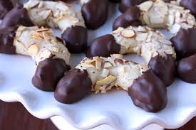 Mandelhornchen Chocolate Dipped Marzipan Almond Horns Recipe Almond Horns Recipe Marzipan Recipe Chocolate Dipped