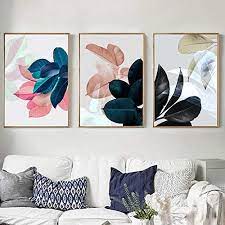 Abstract wall art canvas prints for living room bedroom wall decor contemporary wall art 3 piece gray abstract artwork for office kitchen nursery home decoration framed ready to hang. Metermall 3pcs Fashionable Leaf Pattern Canvas Wall Art Painting Printed Picture Home Office Decor Amazon Ae Arts Crafts