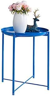 Amazon Com Hollyhome Tray Metal End Table Sofa Table Small Round Side Tables Anti Rust And Waterpro In 2020 Small Round Side Table Metal End Tables Round Side Table