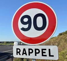 Panneau de signalisation interdiction rond. Le 80 Km H Partout C Est Fini
