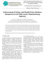Maybe you would like to learn more about one of these? Pdf Enforcement Of Safety And Health Policy Reduces Human Error In Smes In The Manufacturing Industry