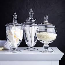 The heritage glass jar set brings vintage flair and versatility to every room of the house. Ksp Spa Apothecary Jars Set Of 3 Kitchen Stuff Plus
