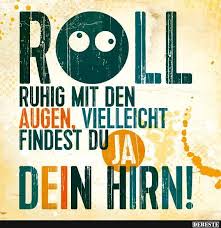 Roll Ruhig Mit Den Augen Vielleicht Findest Du Ja Dein Hirn Lustige Bilder Spruche Witze Echt Lustig In 2020 Witzige Spruche Lustige Spruche Spruche