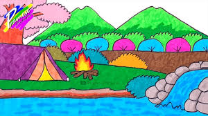 Gambar mewarnai pemandangan gunung terbaru sketsa gambar mewarnai pemandangan gunung ini sanggup anda jadikan teladan kreatif gambar untuk membantu mengasah daya kreatifitas anak anda. Gunung Sungai Cara Menggambar Dan Mewarnai Gambar Pemandangan Untuk Anak Youtube