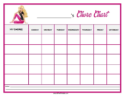 Barbie Chore Chart Free Printable Allfreeprintable Com