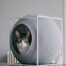 Our variety of luxury cat trees, beds, and caves provide more than just great looks. Luxury Cat Bed Meyou Cube Light Grey Cat Evolution