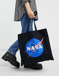 Pull Bear Nasa Tote Bag In Black Adidas Extaball Foot Locker Women Sneakers Bolivia Embajadashops