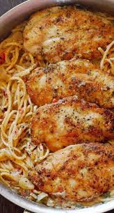 Italian Chicken Pasta In Creamy White Wine Parmesan Cheese Sauce Chicken Recipes Recipes Italian Chicken Pasta