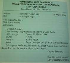 Contoh surat dinas dan cara pembuatannya yang resmi. Buatlah Contoh Surat Resmi Dari Sekolah Yang Berisi Undangan Akan Diadakan Rapat Untuk Wali Murid Brainly Co Id