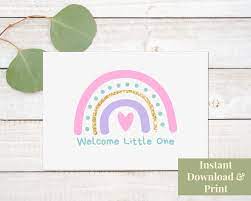Baby Arrival Card Printable Welcome Little One Printable Baby Etsy In 2022 Baby Shower Greetings Baby Shower Greeting Cards Birthday Cards For Son