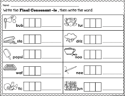 Final Consonant Le Packet Letters Pictures Words Worksheets In 2020 Consonant Le Consonant Le Words