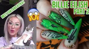 Acrylic nails allow many women to enjoy longer fingernails and creative manicures. Billie Eilish Nail Art Part 2 Ft My New Kittens Youtube