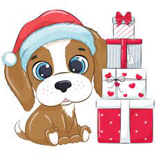Christmas Dog Clipart Png Eps Jpeg 300 Dpi 937267 Illustrations Design Bundles Christmas Dog Christmas Drawing Christmas Ephemera