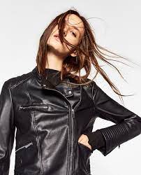 Leather Jacket With Zips Womens Biker Jacket Quilted Bomber Jacket Leather Jacket